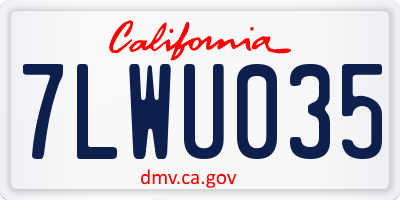 CA license plate 7LWU035