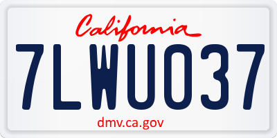 CA license plate 7LWU037