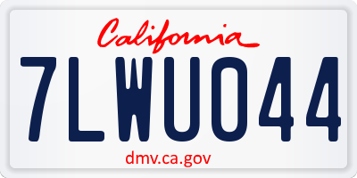 CA license plate 7LWU044