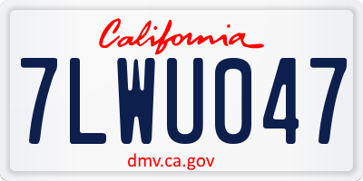 CA license plate 7LWU047