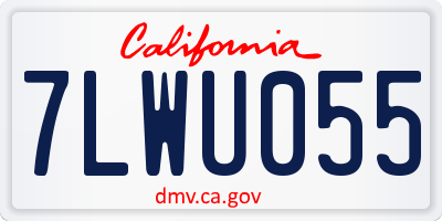 CA license plate 7LWU055