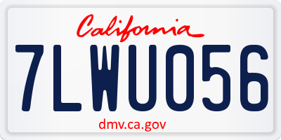 CA license plate 7LWU056