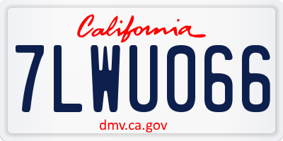 CA license plate 7LWU066
