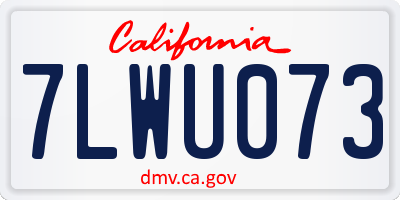 CA license plate 7LWU073