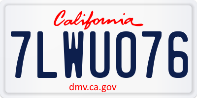 CA license plate 7LWU076