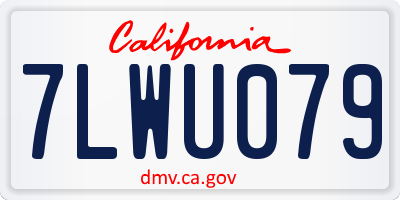 CA license plate 7LWU079