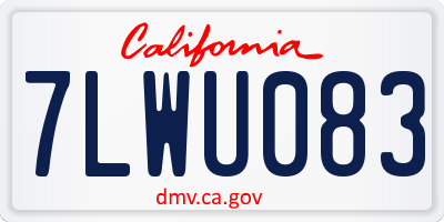 CA license plate 7LWU083