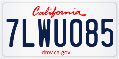 CA license plate 7LWU085