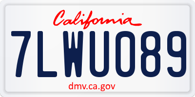 CA license plate 7LWU089