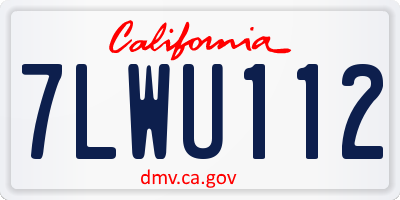 CA license plate 7LWU112
