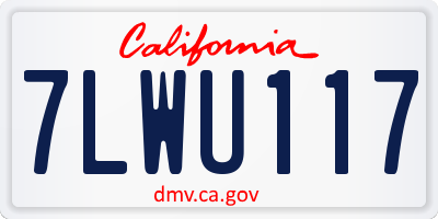 CA license plate 7LWU117