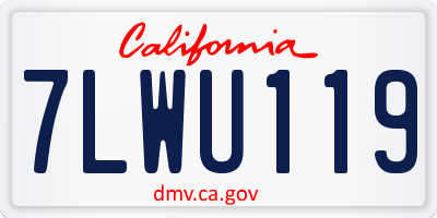 CA license plate 7LWU119