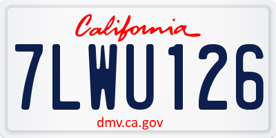CA license plate 7LWU126