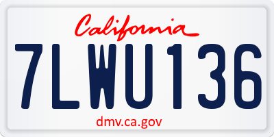 CA license plate 7LWU136
