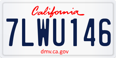 CA license plate 7LWU146