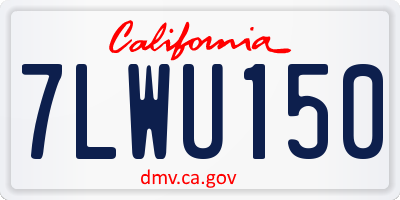CA license plate 7LWU150