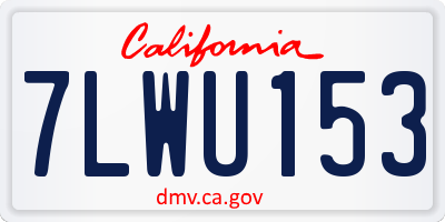 CA license plate 7LWU153