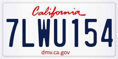 CA license plate 7LWU154