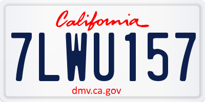 CA license plate 7LWU157
