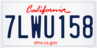 CA license plate 7LWU158
