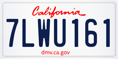 CA license plate 7LWU161