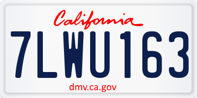 CA license plate 7LWU163