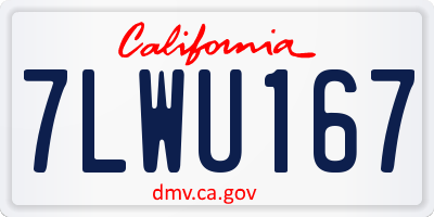 CA license plate 7LWU167