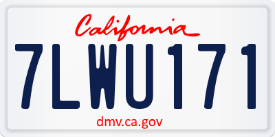 CA license plate 7LWU171