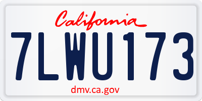CA license plate 7LWU173