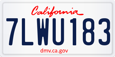 CA license plate 7LWU183