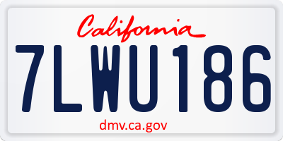 CA license plate 7LWU186