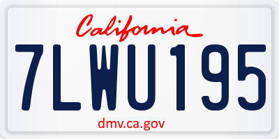 CA license plate 7LWU195