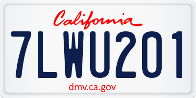 CA license plate 7LWU201