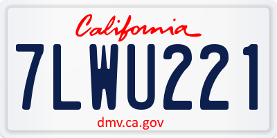 CA license plate 7LWU221