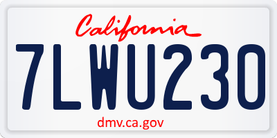 CA license plate 7LWU230