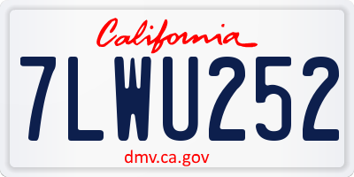 CA license plate 7LWU252