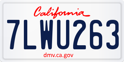 CA license plate 7LWU263