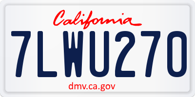 CA license plate 7LWU270