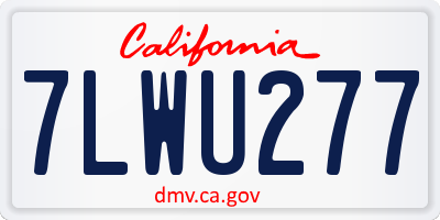 CA license plate 7LWU277