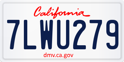 CA license plate 7LWU279