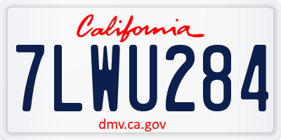 CA license plate 7LWU284