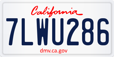 CA license plate 7LWU286