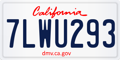 CA license plate 7LWU293