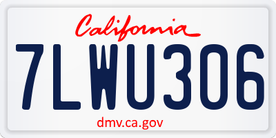 CA license plate 7LWU306