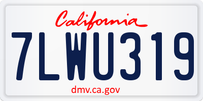 CA license plate 7LWU319