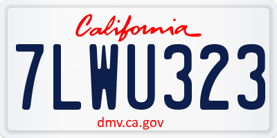 CA license plate 7LWU323