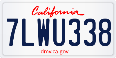 CA license plate 7LWU338