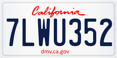 CA license plate 7LWU352