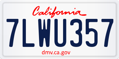 CA license plate 7LWU357