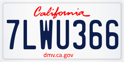 CA license plate 7LWU366